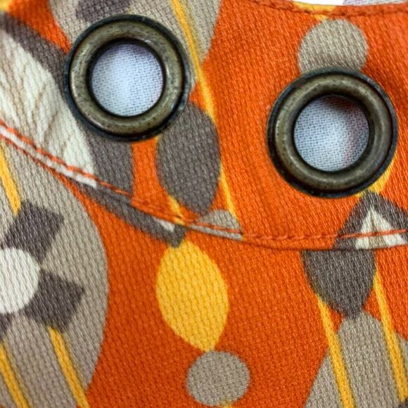 Multiples 3/4 Sleeve Blazer Denim Jean Jacket Snap Buttons Size S Orange Autumn - Picture 10 of 16